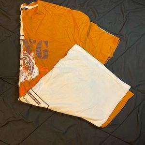 Double sided shirt/ half one color